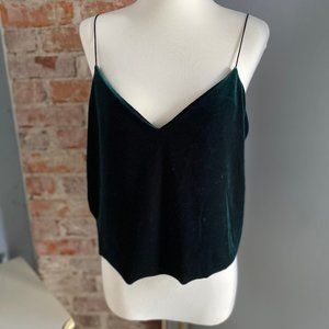 Bershka Velvet Hunter Green Tank